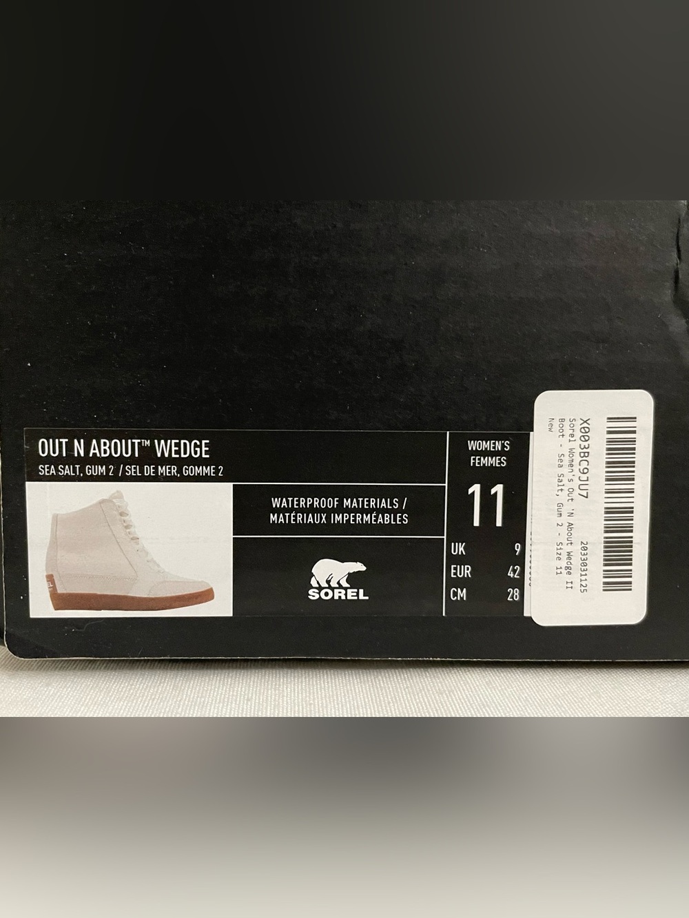 SOREL Women's Out N About Wedge Boot Size 11 Sea Salt Gum NIB - Picture 13 of 13